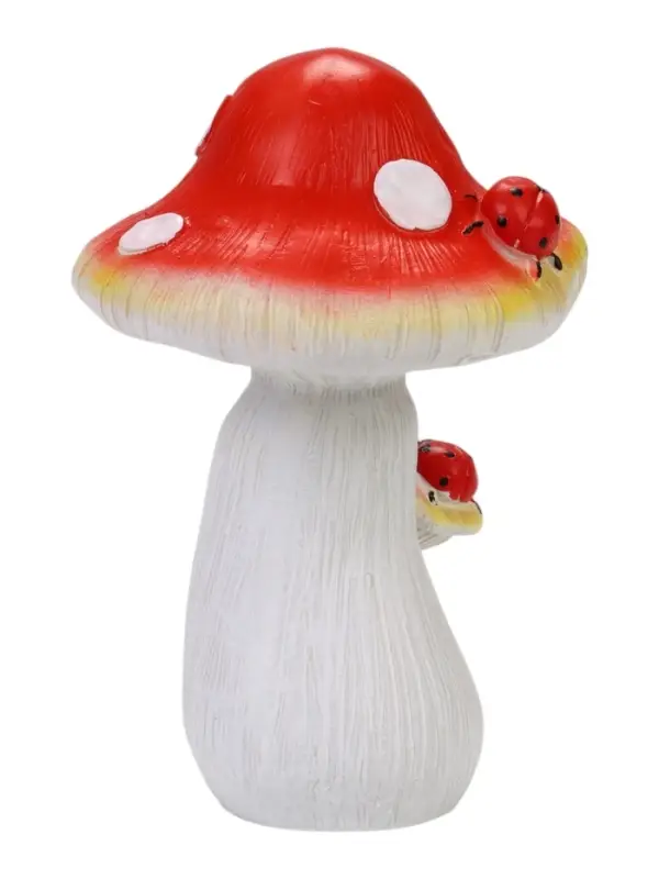Садовая фигура из полистоуна &laquo;Мухомор с божьей коровкой&raquo;, 15&times;15&times;21 см