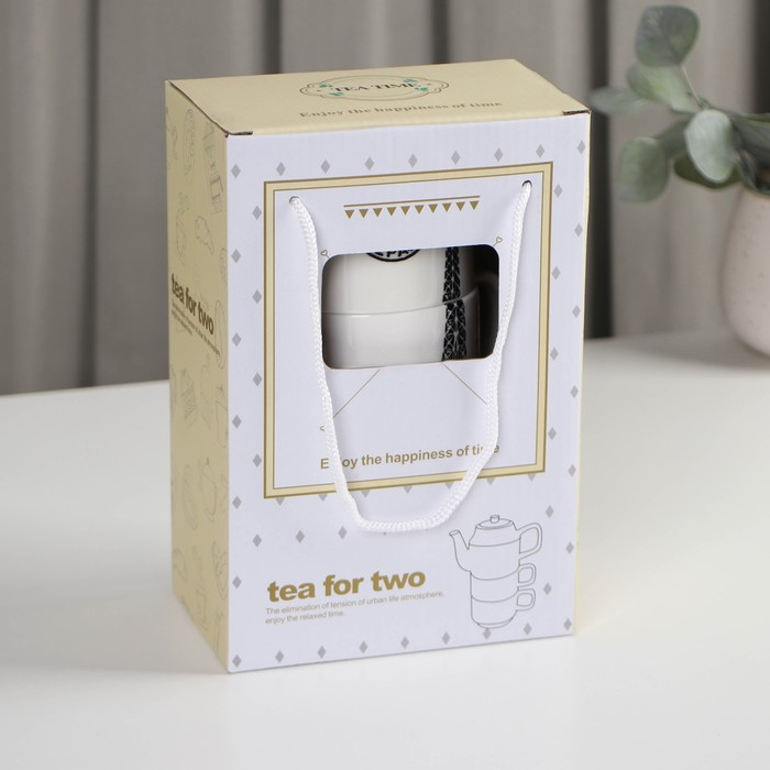 Набор чайный керамический «Страны», 3 предмета: чайник 400 мл, 2 кружки 230 мл, рисунок МИКС Набор чайный керамический «Страны», 3 предмета: чайник 400 мл, 2 кружки 230 мл, рисунок МИКС