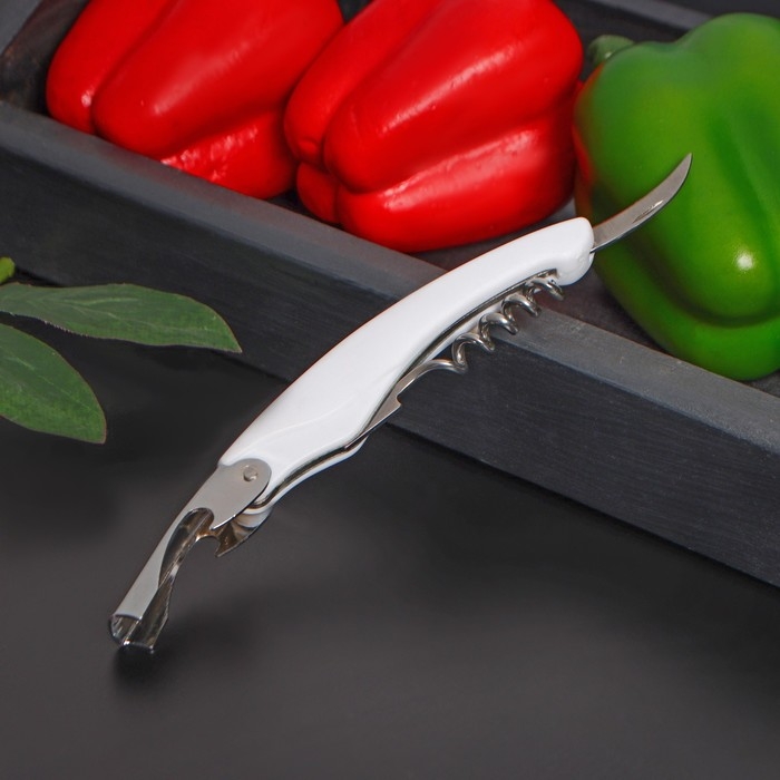 Штопор складной Доляна «Акула», нержавеющая сталь, цвет МИКС