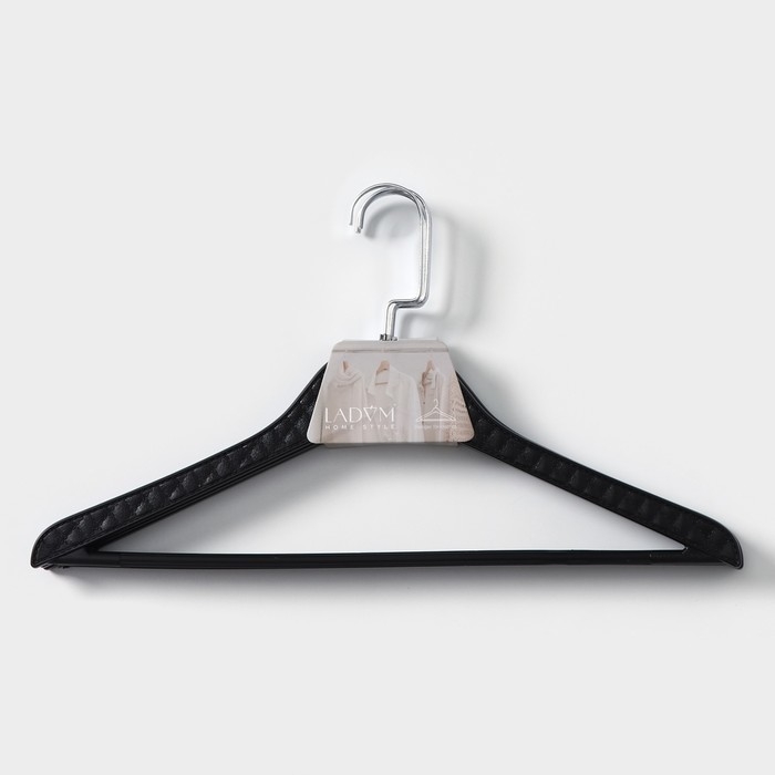 Плечики - вешалки для одежды LaDо́m Eliot, 44&times;24 см, 3 шт, цвет чёрный