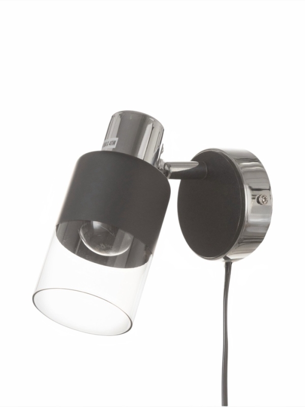 Спот "Берта" 1хЕ14 40Вт черно-хромовый 19х8х15 см