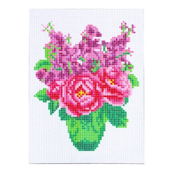 Канва для вышивки крестиком «Букет с сиренью», 20х15 см Канва для вышивки крестиком «Букет с сиренью», 20х15 см