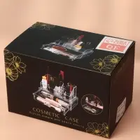 Органайзер для хранения косметики, 9 секций, с выдвижным ящиком, 18.5&times;10&times;11.5 см, прозрачный