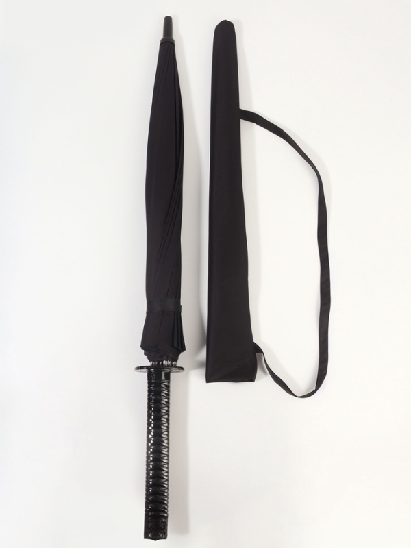 Зонт-трость п/авт R52/60 16сп эпонж САМУРАЙ ручка-катана черный шильд QF Зонт-трость п/авт R52/60 16сп эпонж САМУРАЙ ручка-катана черный шильд QF