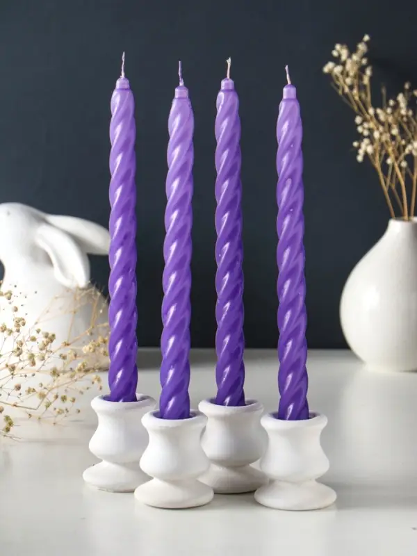 Свечи витые ароматизированные 1,9х24 см (набор 4 шт) 40 гр, 8 ч, эклипс Свечи витые ароматизированные 1,9х24 см (набор 4 шт) 40 гр, 8 ч, эклипс