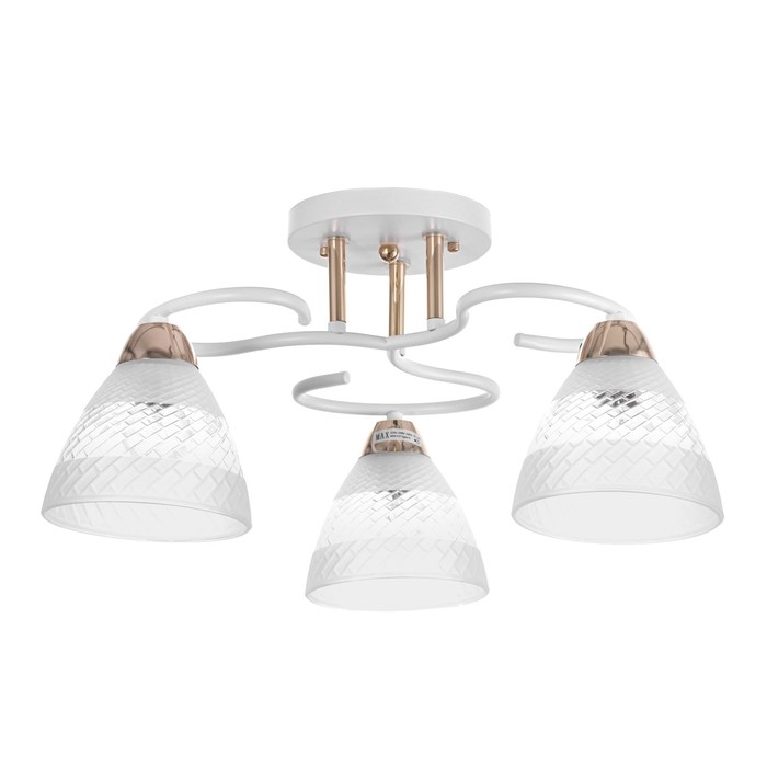 Люстра Люстра "Линда" 3х60Вт Е27 Белый, золото 47х47х23см