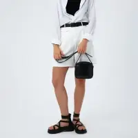 Сумка женская кросс-боди на молнии, 19&times;7&times;18 см, чёрная