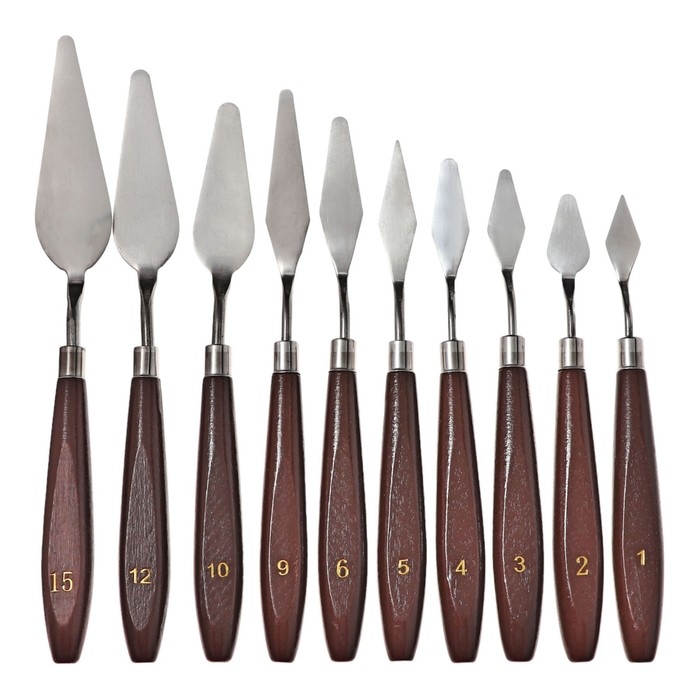 Набор мастихинов для художника, 10 предметов (1,2,3,4,5,6,9,10,12,15) Набор мастихинов для художника, 10 предметов (1,2,3,4,5,6,9,10,12,15)