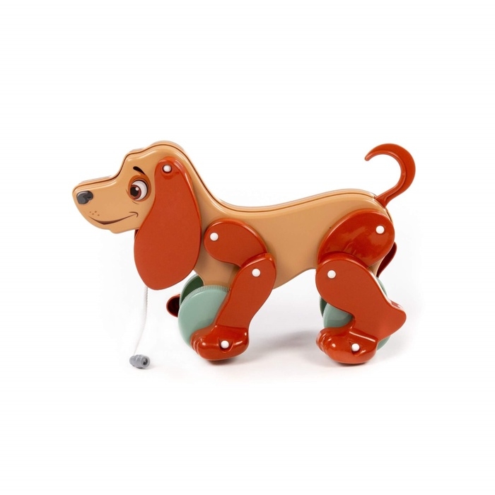 Каталка «Собака Боби», на верёвочке, бежево-коричневый, в пакете Каталка «Собака Боби», на верёвочке, бежево-коричневый, в пакете