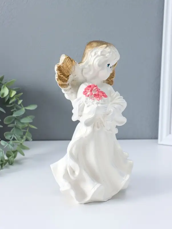Фигура "Ангел в платье" перламутр 25х15х15см