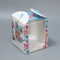 Коробка под маленький торт, кондитерская упаковка, &laquo;Светлой Пасхи!&raquo;, 15&times;15&times;18 см