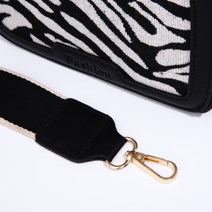 Сумка кросс-боди на молнии, цвет чёрный/белый Сумка кросс-боди на молнии, цвет чёрный/белый