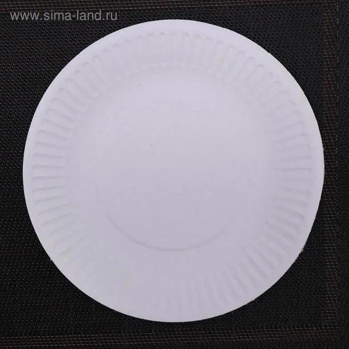 Набор одноразовых тарелок, d=17 см, цвет белый