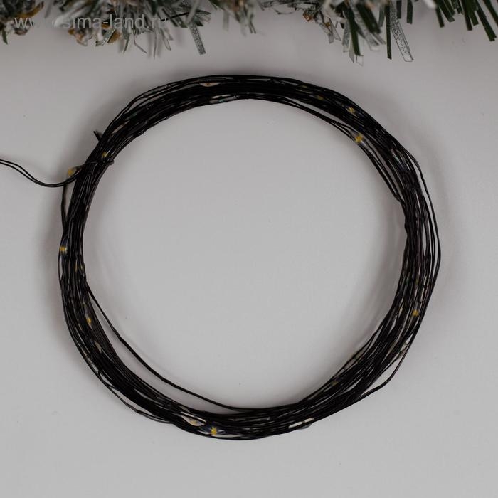 Гирлянда «Нить» 5 м роса, IP20, чёрная нить, 50 LED, 2 режима, батарейки AAх3 (нет в комплекте), свечение тёплое белое Гирлянда «Нить» 5 м роса, IP20, чёрная нить, 50 LED, 2 режима, батарейки AAх3 (нет в комплекте), свечение тёплое белое