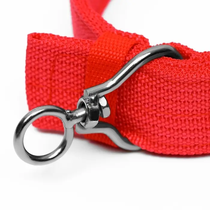Ошейник, 80&times;4.9 см, ОШ 64-74 см, четырёхслойный, с вертлюгом, полиэстер, красный