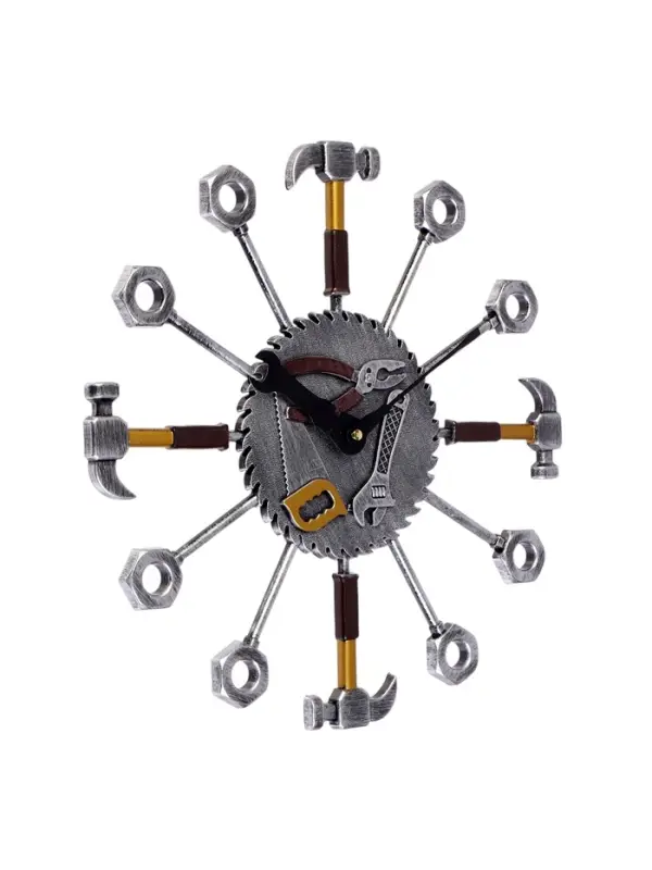 Часы настенные интерьерные &laquo;Инструменты&raquo;, бесшумные, плавный ход, d=16 см, 37&times;37 см, от батарейки 1&times;АА