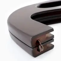 Ручка-фермуар для сумки, деревянная, на магнитах, с креплением, 27&times;12&times;2.5 см, коричневая