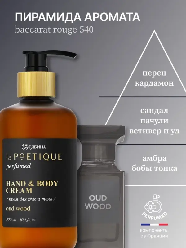 Крем для рук и тела парфюмированный, аромат Oud wood, 300 мл, laPOETIQUE