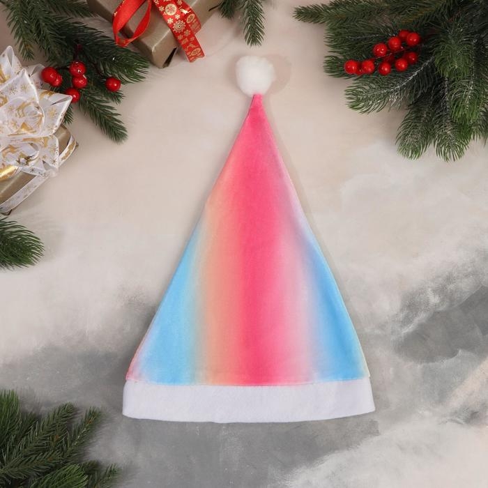 Колпак новогодний  Колпак новогодний "Градиент" 28х39 см розово-голубой