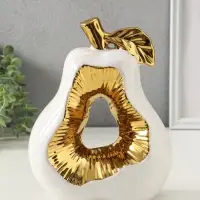 Сувенир керамика "Срез груши" белый с золотом 10х18х24,5 см Сувенир керамика "Срез груши" белый с золотом 10х18х24,5 см