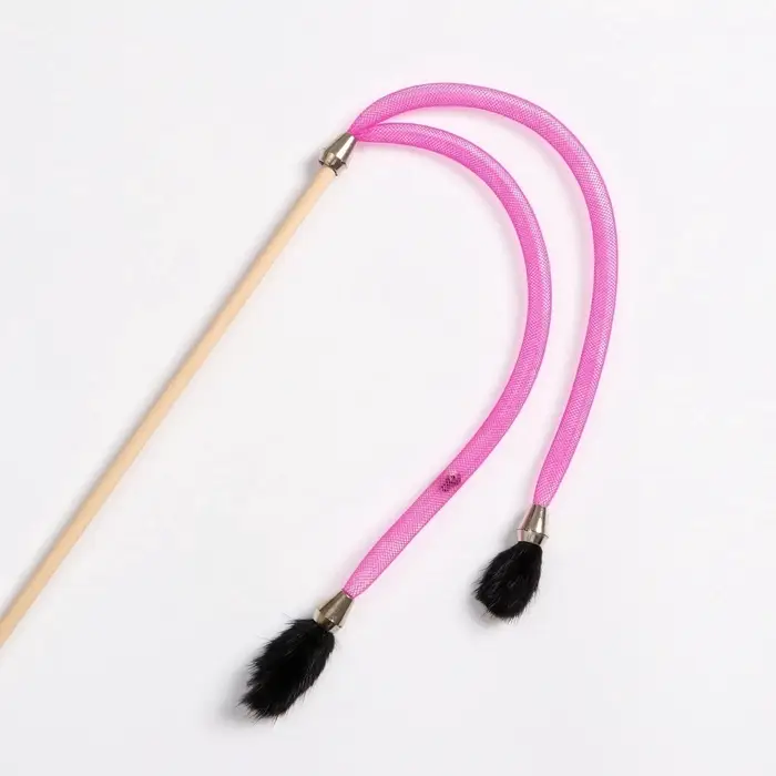 Дразнилка - удочка &laquo;Норка на трубочке&raquo;, на деревянной палочке, цвет МИКС