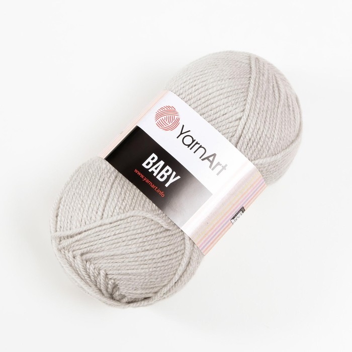 Пряжа для вязания спицами, крючком YarnArt, Baby, 100% акрил, 150 м/50 г, (855 св. серый)