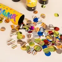 Хлопушка пружинная "Круги" фольга, ассорти, металлик (8/20 см)