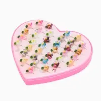 Кольцо &laquo;Выбражулька&raquo; цветок с подвеской, МИКС, безразмерное (фас. 36 шт.)