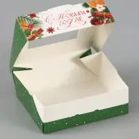 Коробка подарочная новогодняя, складная 10&times;8&times;3.5 см &laquo;Мандарины&raquo;