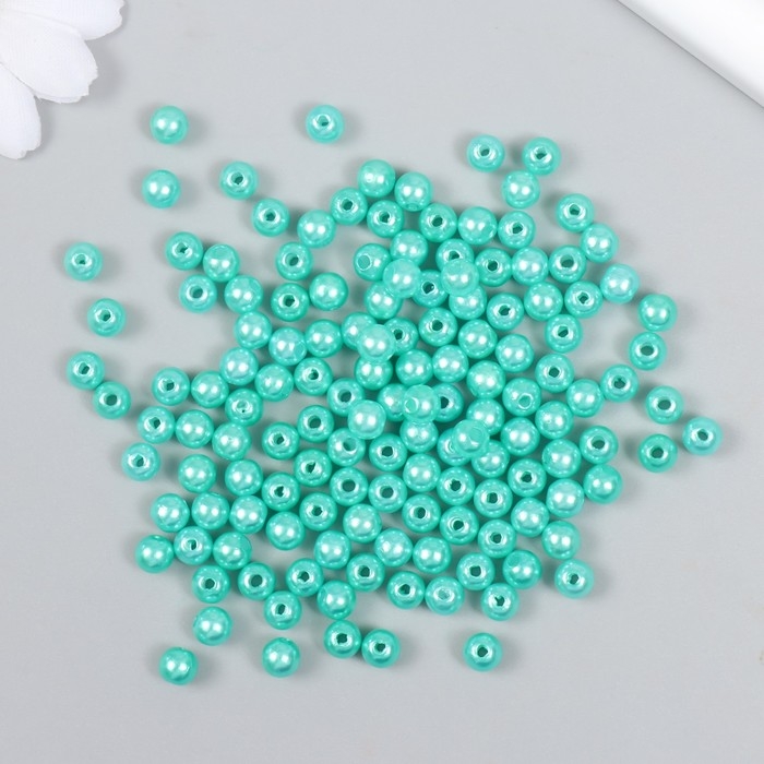Бусины для творчества пластик "Зеленый" набор 200 шт  d=0,6 см