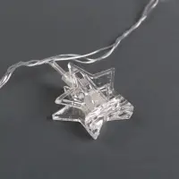 Гирлянда &laquo;Нить&raquo; 4.5 м с насадками &laquo;Прищепки-звёзды&raquo;, IP20, прозрачная нить, 20 LED, свечение синее, 220 В