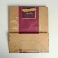 Пакет подарочный крафтовый, упаковка, &laquo;Best wishes&raquo;, ML 23 х 27 х 11.5 см