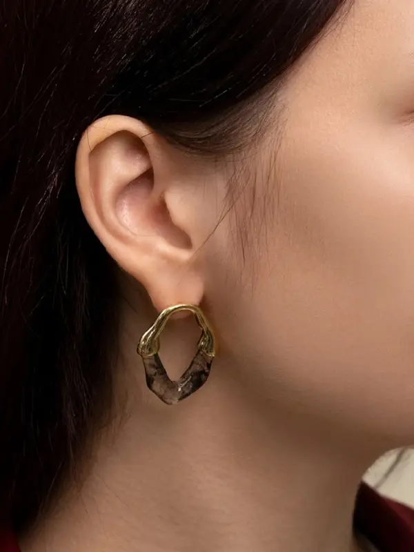 Серьги акрил &laquo;Сталактиты&raquo;, чёрные, прозрачные в золоте