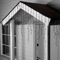 Гирлянда &laquo;Бахрома&raquo; 3&times;0.9 м, IP44, УМС, тёмная нить, 232 LED, свечение тёплое белое, 220 В