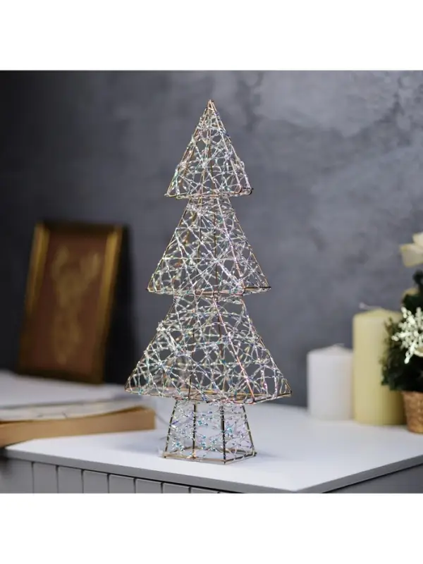 Светодиодная фигура &laquo;Ёлочка&raquo; 36&times;17&times;6 см, 20 LED, от батареек ААx2, свечение тёплое белое