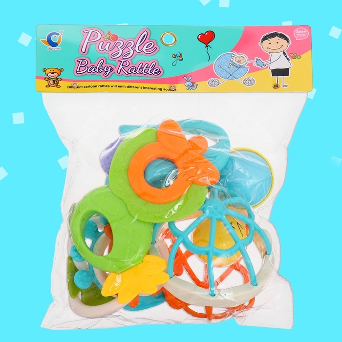 Набор погремушек с прорезывателями для зубов, 9 предметов Набор погремушек с прорезывателями для зубов, 9 предметов