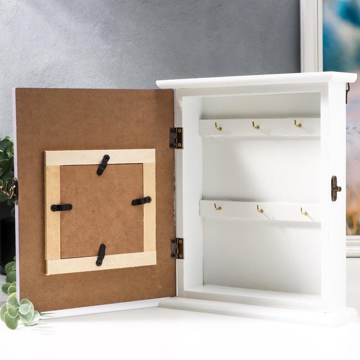 Ключница дерево 6 крючков Ключница дерево 6 крючков "Цветочное сердце" 26,3х21,8х8,3 см