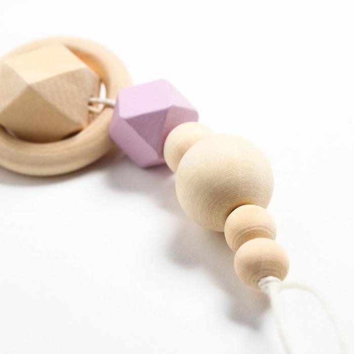 Держатель для соски - пустышки «Сердечко», деревянный, цвет фиолетовый