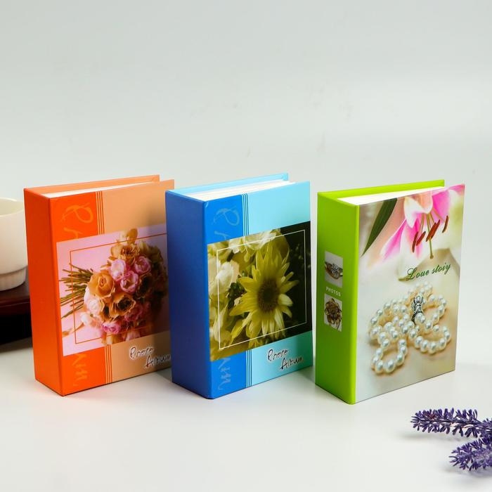 Фотоальбом на 100 фото 10х15 см Фотоальбом на 100 фото 10х15 см "Нежный цветок" МИКС 16,5х12,5х5,5 см