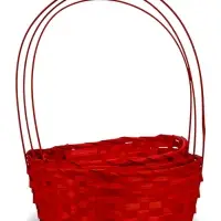 Набор корзин 3 шт 22х18x10 24х19x10 27х21x10 см ручка h=24/26/28 см Розовый