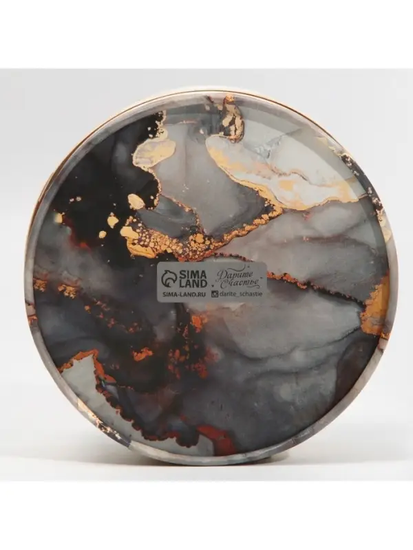 Коробка для макарун, кондитерская упаковка тубус с окном, &laquo;Мрамор&raquo; 16&times;16&times;5 см