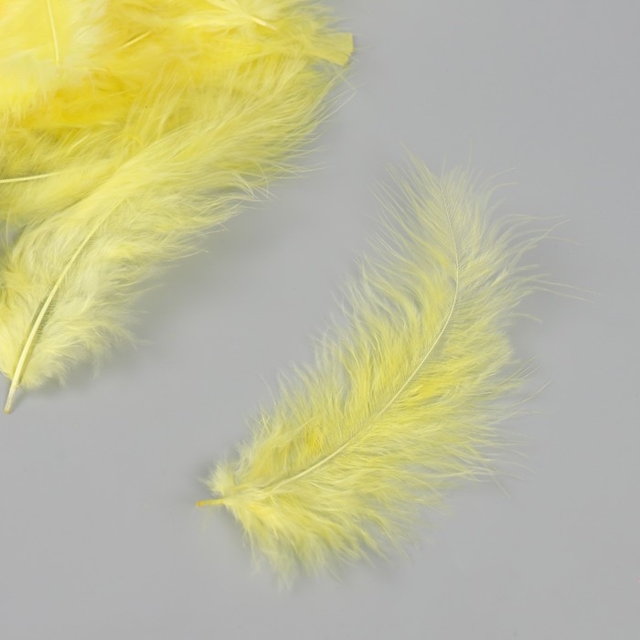 Перо декоративное гусиное пуховое Перо декоративное гусиное пуховое "Жёлтое" набор 40 шт h=10-15 см