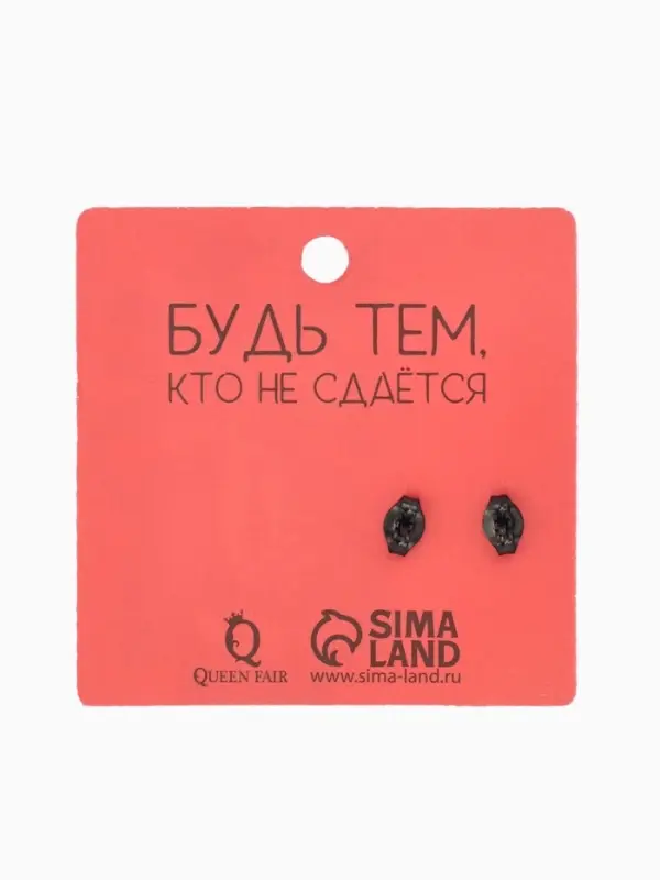 Серьги металл &laquo;Пусеты&raquo; стальные, грани, цвет чёрный