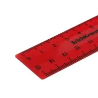 Линейка 15 см ErichKrause Classic, красная, флоупак