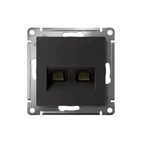 Розетка ATLASDESIGN двойная компьютерная RJ45+RJ45 категория 5E механизм карбон