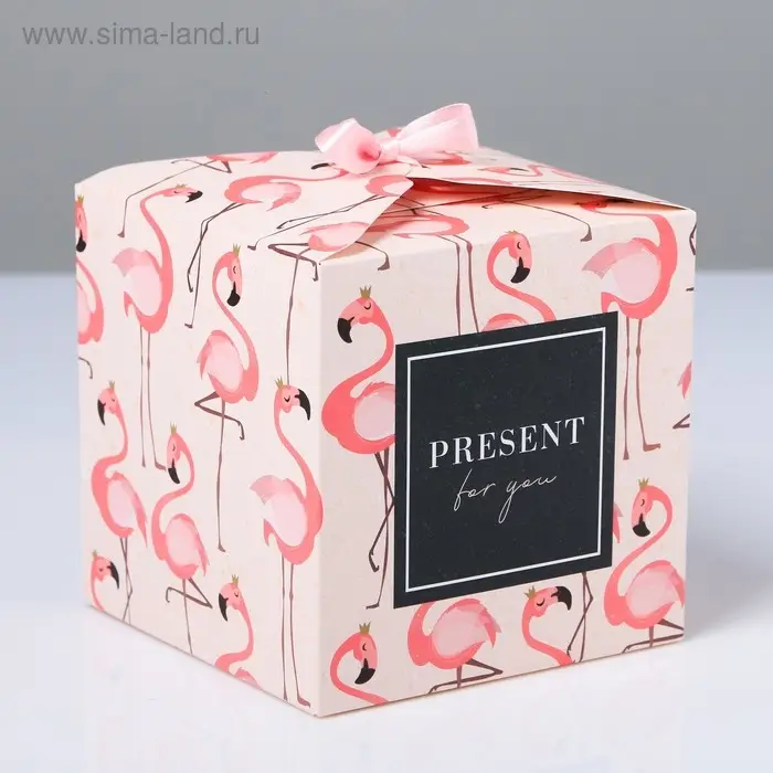 Коробка подарочная складная, упаковка, Present for you, 12 х 12 х 12 см Коробка подарочная складная, упаковка, Present for you, 12 х 12 х 12 см