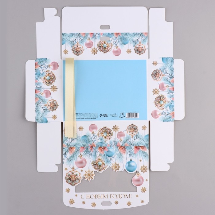 Коробка новогодняя складная «Новогодние шары» 16.5 х 12.5 х 5 см, Новый год Коробка новогодняя складная «Новогодние шары» 16.5 х 12.5 х 5 см, Новый год