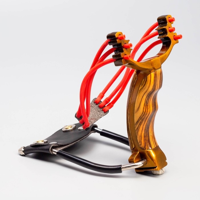 Рогатка спортивная с упором, металлическая, коричневая Рогатка спортивная с упором, металлическая, коричневая