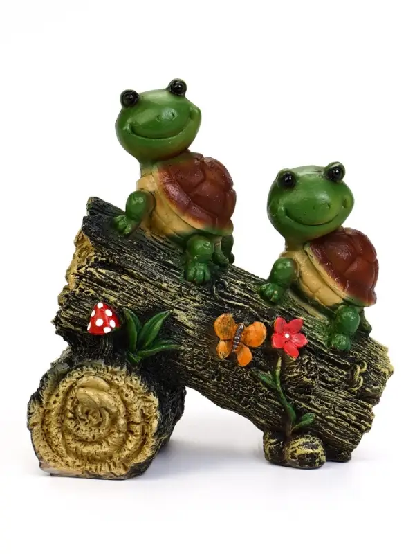 Садовая фигура из полистоуна &laquo;Черепашки на бревне&raquo;, 24&times;13&times;25 см