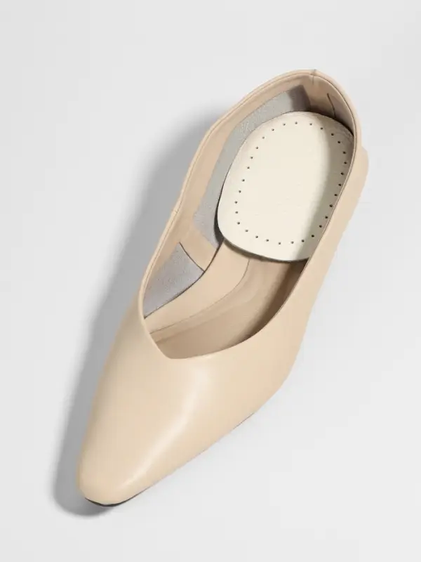 Подпяточники для обуви кожаные, 10&times;6.5 см, пара, бежевые